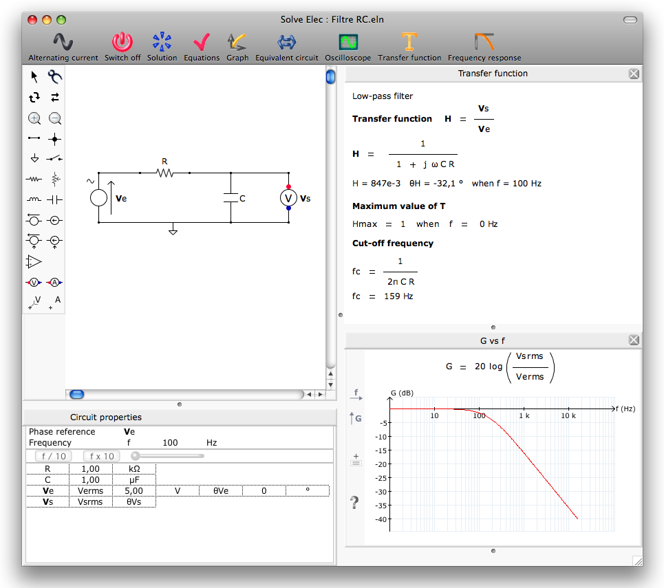 Solve Elec 2.5 Free electronics circuit analysis software MASHe